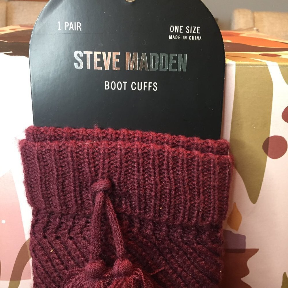 Steve Madden Burgundy Boot Cuffs Nwt